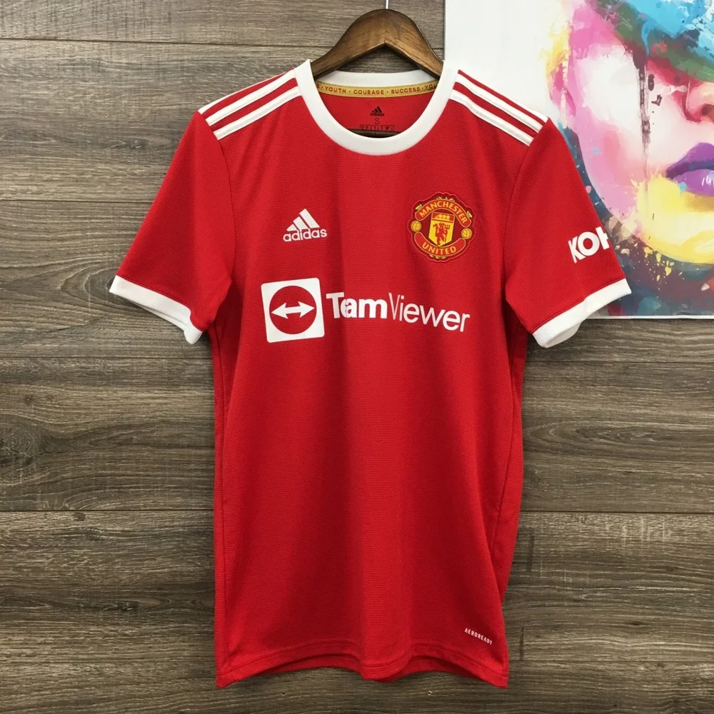 Adidas Manchester United 2021-22 Home Jersey Ronaldo 7 Red Soccer Shirt Mens S